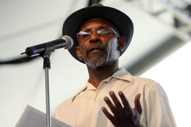 Poet Linton Kwesi Johnson at Coachella Valley Music And Arts Festival in 2008. (Photo by Karl Walter/Getty Images)