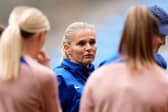 BIGGER PICTURE: England manager Sarina Wiegman, instructs her players during a training session at Coventry Building Society Arena on Monday. Picture: Bradley Collyer/PA