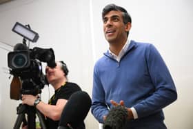 Prime Minister Rishi Sunak makes a statement to the media during a visit to Aldersyde Day Nursery in Hartlepool, North East of England as the first parents in England start to benefit from 15 hours of taxpayer-funded care for two-year-olds. PIC: Paul Ellis/PA Wire