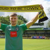 New Harrogate Town keeper Lewis Thomas, who has joined on a one-year deal from Burnley. Picture courtesy of Harrogate Town AFC.