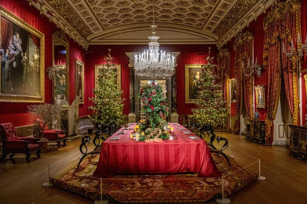 Christmas at Chatsworth House, transformed into the Palace of Advent, with 24 rooms filled with Christmas decorations. Photo: Tony Johnson