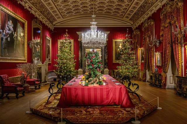 Christmas at Chatsworth House, transformed into the Palace of Advent, with 24 rooms filled with Christmas decorations. Photo: Tony Johnson
