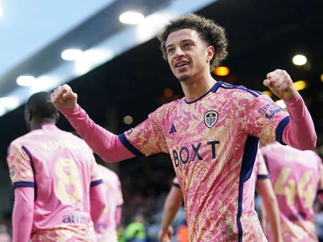 Leeds United's Ethan Ampadu celebrates scoring their side's third goal of the game during the Emirates FA Cup Third Round match at the Weston Homes Stadium, Peterborough. Picture: Joe Giddens/PA Wire.