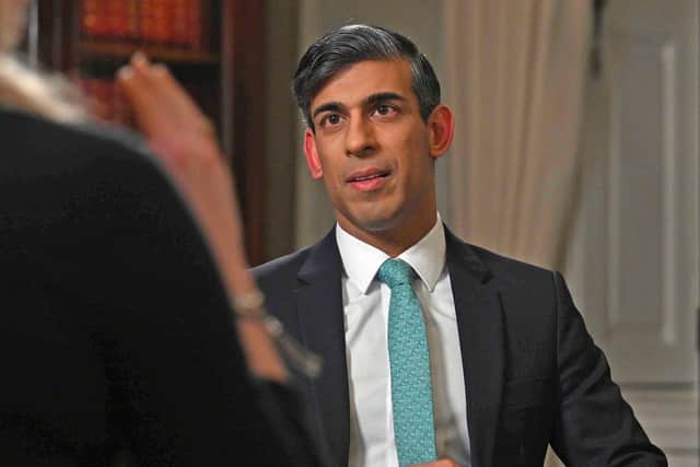 Prime Minister Rishi Sunak appearing on the BBC One programme, Sunday With Laura Kuenssberg. PIC: Jeff Overs/BBC/PA Wire