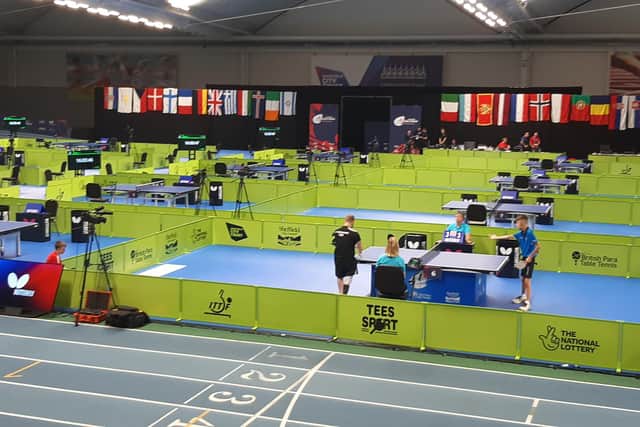 The scene at the English Institute of Sport this week, host of the ITTF European Para Table Tennis Championships.