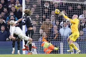 Leeds United's Patrick Bamford heads home the hosts' opener against Birmingham City at Elland Road. Picture: Danny Lawson/PA Wire.