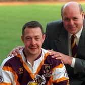 Darryl van de Velde pictured with Garry Schofield during his time in charge of Huddersfield. (Steve Riding)