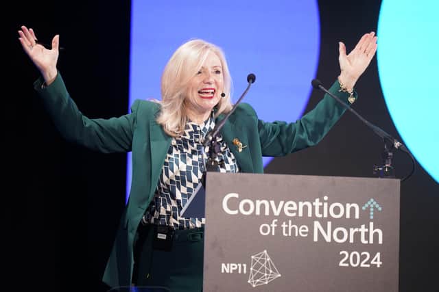 Mayor of West Yorkshire Tracy Brabin speaking at the Convention of the North. PIC: Danny Lawson/PA Wire