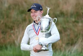 Time to let go: Matt Fitzpatrick of Sheffield with the US Open trophy at Brookline last year. He defends his title at the Los Angeles Country Club from Thursday. (Picture: Patrick Smith/Getty Images)