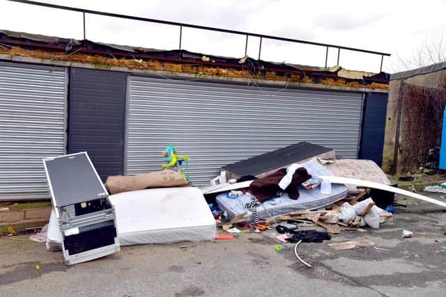 Fly tipping at the car park on Leeds Road