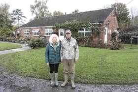 Couple Phil and Dawn Henderson have lost their life savings when thieves stole more than £30,000 in cash which they had moved from their home when it was flooded during Storm Babet, pictured at their home in South Yorkshire.