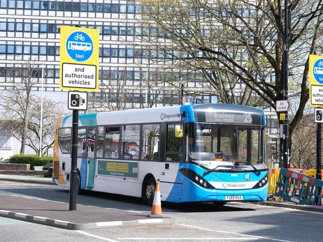 Arundel Gate bus gate in Sheffield city centre