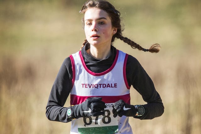 Teviotdale Harrier Iona Jamieson was winner in the female age 16 or 17 category at Galashiels in 12:28