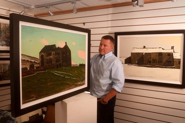 Gallery owner Mike Baggs was a friend of Brook is pictured with some of his work. Picture by Yorkshire Post Photographer Simon Hulme