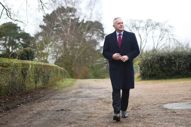 File photo dated 23/01/20 of BBC News anchor Huw Edwards arriving for his guest appearance at Sandringham Women's Institute (WI) meeting at West Newton Village Hall, Norfolk. Vicky Flind, the wife of news reader Huw Edwards, has named him as the BBC presenter facing allegations over payments for sexually explicit images in a statement issued on his behalf. The Metropolitan Police has said no criminal offence has been committed by the presenter. Issue date: Wednesday July 12, 2023. 
 Joe Giddens/PA Wire