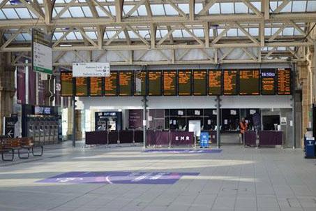 Sheffield Railway Station is deserted.