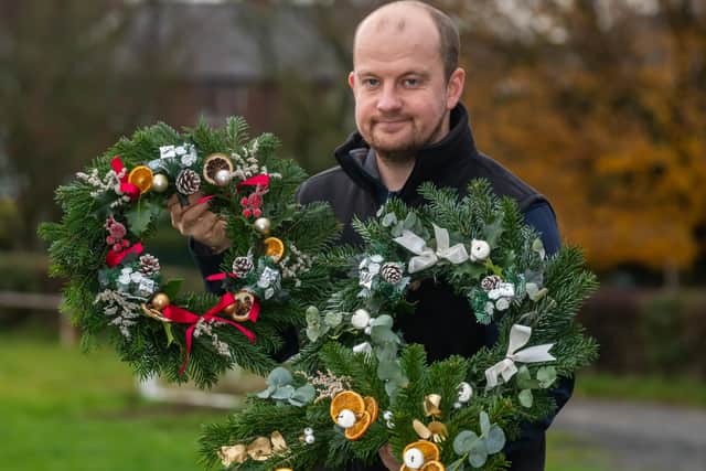 Tony Wood, of Barwick-In-Elmet, who runs wreath making workshops in the village.