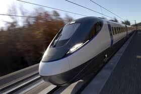 An early visualisation of a HS2 train. The decision to axe HS2's northern leg was taken during Tory conference. PIC: HS2/PA Wire