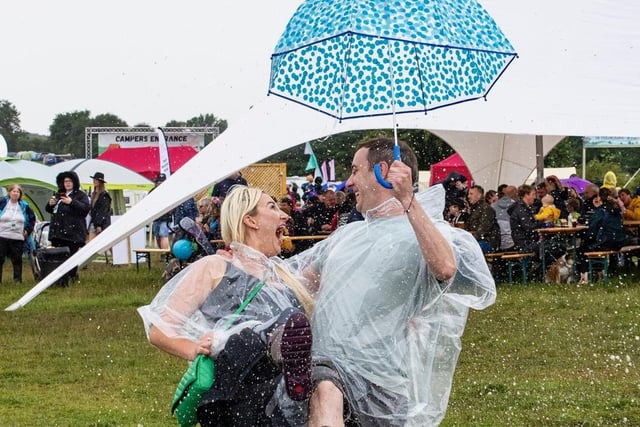 Whatever the weather, people enjoyed themselves whilst protecting themselves from the rain.