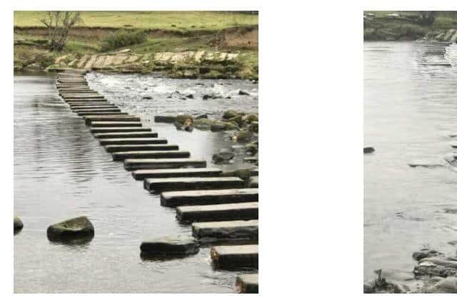 Stepping stones over the river Wharfe