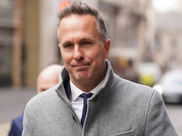 Michael Vaughan arrives for the second day of the CDC Panel Hearing at the International Arbitration Centre, London. A panel of the Cricket Discipline Commission will hear disciplinary proceedings brought by the England and Wales Cricket Board against Yorkshire County Cricket Club. Picture date: Thursday March 2, 2023.