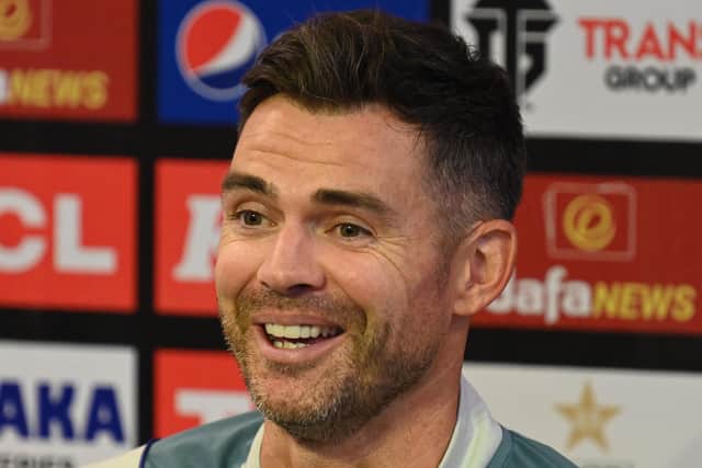 England's James Anderson speaks with the media after a training session ahead of their first cricket Test match against Pakistan, at the Rawalpindi Cricket Stadium in Rawalpindi on November 29, 2022. (Picture: AAMIR QURESHI/AFP via Getty Images)