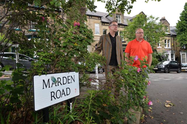 Tree campaigners Calvin Payne (right) and Simon Crump have jointly written a book about the Sheffield tree debacle and their role as frontline protesters.  Marden Road is the place where they first met when they were jointly arrested for trying to prevent a tree being felled.