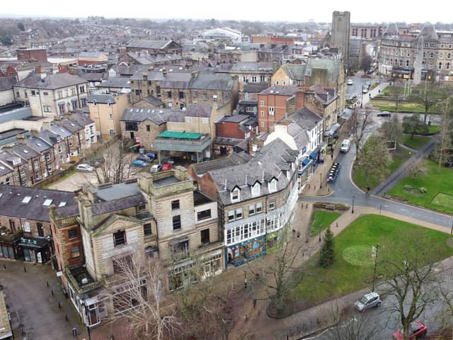 Work is underway to convert the Herald Buildings in Harrogate town centre into a new retail and apartment scheme. Picture: Rushbond