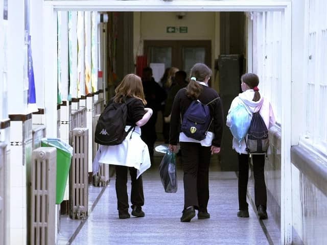 Pupils walk along a school corridor. (Pic credit: Tony Johnson)