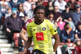 Sam Folarin of Harrogate Town. (Photo by Pete Norton/Getty Images)