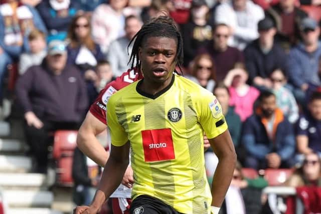 Sam Folarin of Harrogate Town. (Photo by Pete Norton/Getty Images)