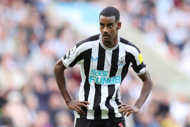 NEWCASTLE UPON TYNE, ENGLAND - SEPTEMBER 17: Alexander Isak of Newcastle United looks on during the Premier League match between Newcastle United and AFC Bournemouth at St. James Park on September 17, 2022 in Newcastle upon Tyne, England. (Photo by George Wood/Getty Images)