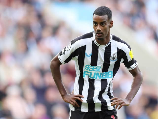 NEWCASTLE UPON TYNE, ENGLAND - SEPTEMBER 17: Alexander Isak of Newcastle United looks on during the Premier League match between Newcastle United and AFC Bournemouth at St. James Park on September 17, 2022 in Newcastle upon Tyne, England. (Photo by George Wood/Getty Images)