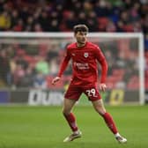 Barnsley's Connor Barratt in action against Lincoln City last weekend. Picture: Jonathan Gawthorpe