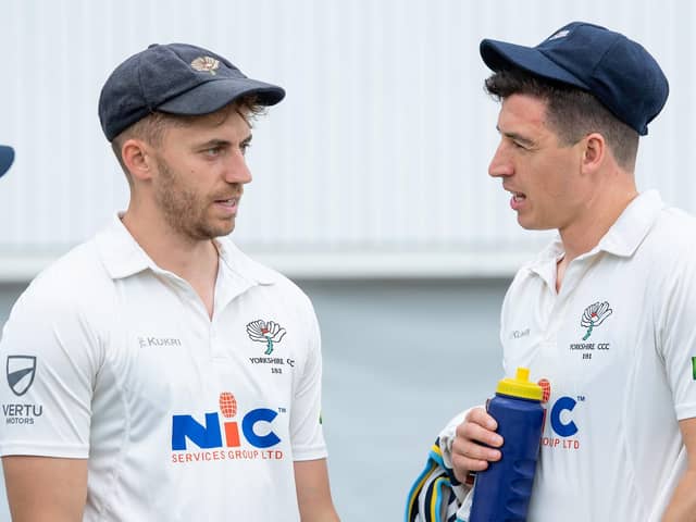 Ben Coad, left, and Matty Fisher promise to be central to Yorkshire's promotion plans. Picture by Allan McKenzie/SWpix.com
