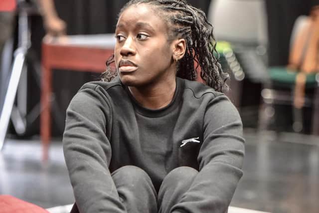 Effie Ansah in rehearsals for Noughts and Crosses at York Theatre Royal.