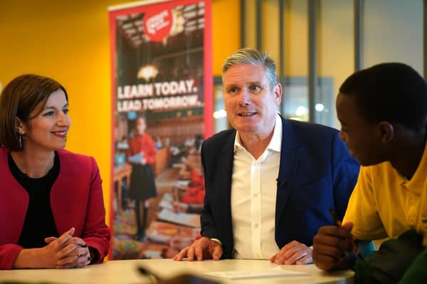 Labour leader Sir Keir Starmer and shadow education secretary Bridget Phillipson, during a visit to a school in Dagenham. PIC: Gareth Fuller/PA Wire