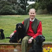 Duke of Edinburgh with his dogs Teal (Labrador), Mole (Cocker Spaniel), and Teasel (Labrador puppy) taken by photographer Chris Jelf. Photo credit: Chris Jelf/PA Wire
