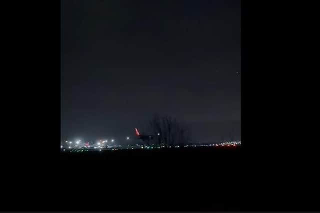 Many planes were diverted away from Leeds Bradford Airport on Sunday due to high winds from Storm Isha.However, this video - captured by Paul Dixon, 38 - shows the flight from Geneva landing safely on the runway thanks to the expertise of the pilot.