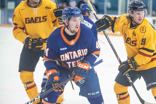 ALL-ROUND GAME: Canadian forward Matt Barron believes he can come in and contribute at both ends of the ice for Leeds Knights in 2023-24. Picture courtesy of Ontario Tech University.