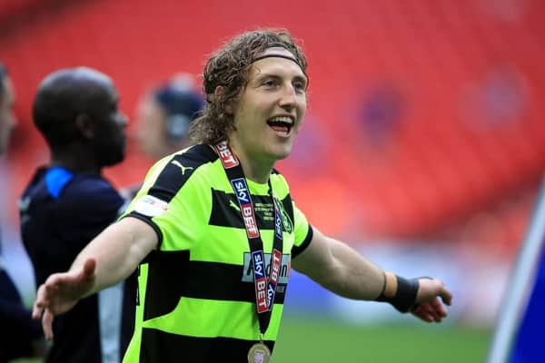 Huddersfield Town's Michael Hefele celebrates after winning the Sky Bet Championship play-off final at Wembley Stadium, London in 2017. (Picture: Mike Egerton/PA Wire)