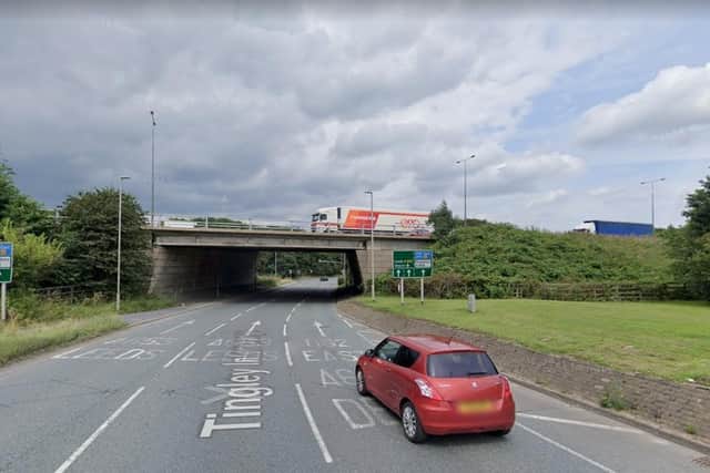 Maintenance work is due to be carried out on two bridges that carry motorway traffic over the Tingley Interchange. Picture: Google