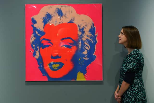 Exhibitions project manager Jenny Alexander views Andy Warholâ€™s â€˜Marilyn Monroeâ€™ on display as part of the 'Treasures from the Stores'exhibition at York Art Gallery.
 18th November 2022.
Picture Jonathan Gawthorpe