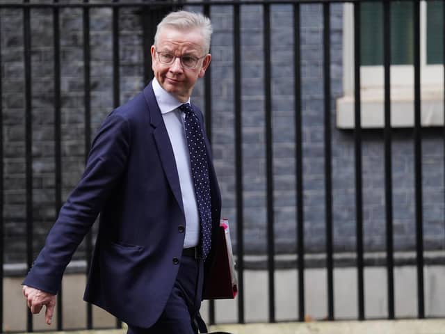 Levelling Up Secretary Michael Gove leaves Downing Street, London, following a Cabinet reshuffle on Monday. PIC: James Manning/PA Wire
