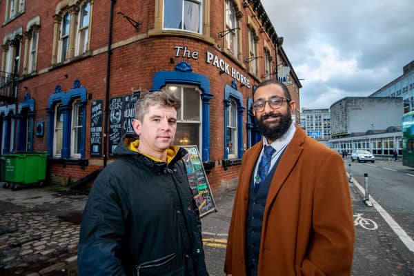 Leasholder Charlie Good, left, and manager Arjun Flora at The Pack Horse in Woodhouse Lane which is set for a renovation (Photo: Mark Bickerdike Photography)
