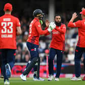 FEELING GOOD: England's Adil Rashid -seen celebrating a wicket in Thursday's win over Pakistan at the Kia Oval - believes the defending T20 World Cup champions are well-prepared to defend their title, starting with their opening game against Scotland on Tuesday. Picture: Shaun Botterill/Getty Images