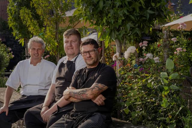 Left to Right Adam Richardson (Senior Sous Chef), Mark Alsop (Senior Sous Chef) and Fabien Hombourger (Head Chef)