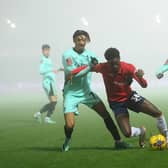 York City and Wigan Athletic battled it out in thick fog. Image: Stu Forster/Getty Images