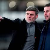 IMPRESSED: Bradford City manager Graham Alexander (left) and assistant manager Chris Lucketti liked the look of their much-changed team at Derby in midweek Picture: Nick Potts/PA