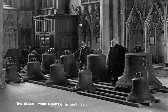 York Minster The Bells before retuning 19 May 1913. Peter Tuffrey collection.